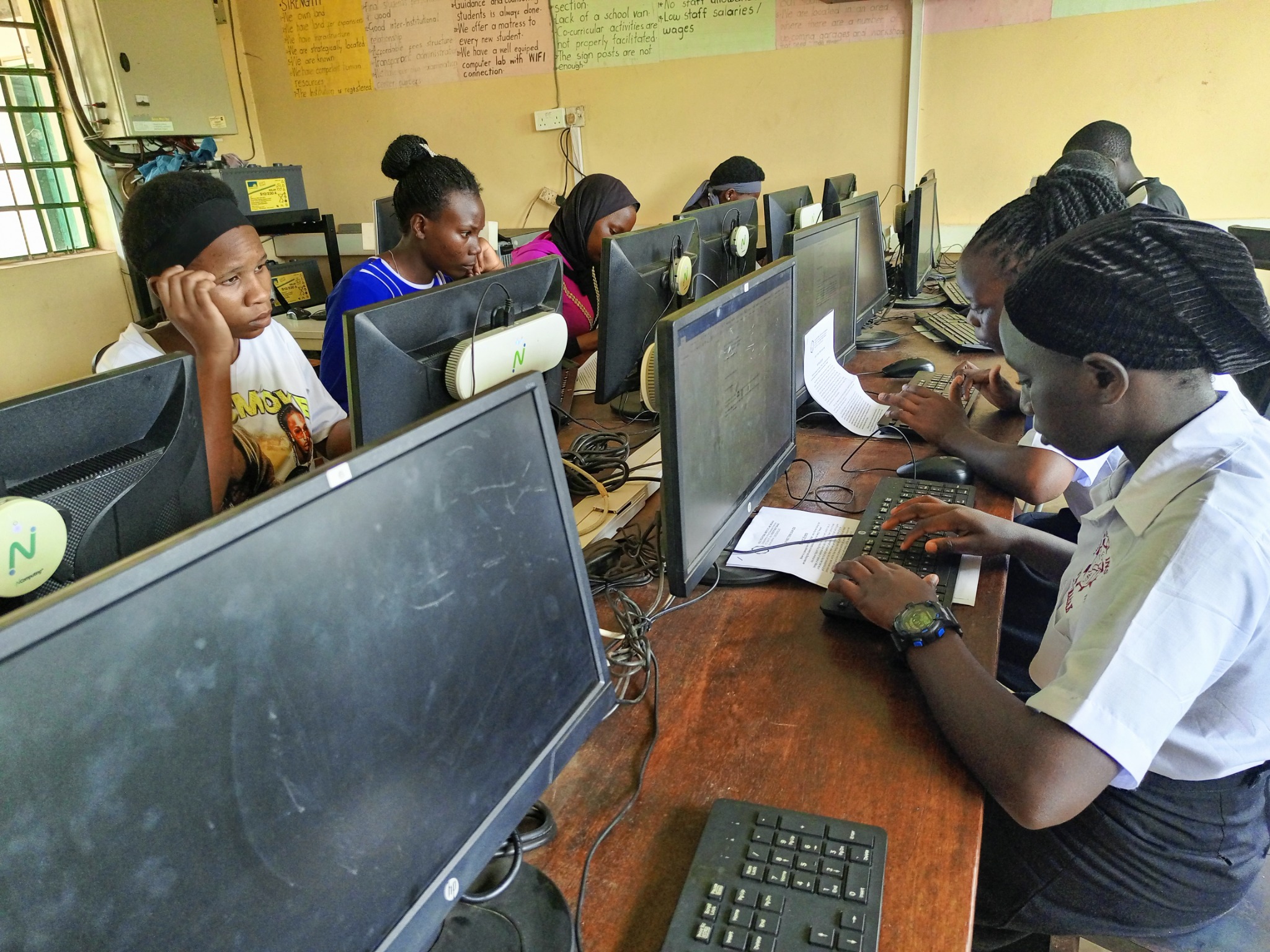 Computer training at Nile Vocational Institute Masaka